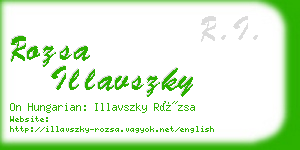 rozsa illavszky business card